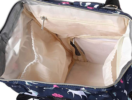 Lequeen Diaper Bag Unicorns Blue