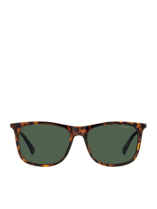 Polaroid Men's Sunglasses with Brown Tartaruga Frame and Green Polarized Lens PLD4145/S/X 086/UC