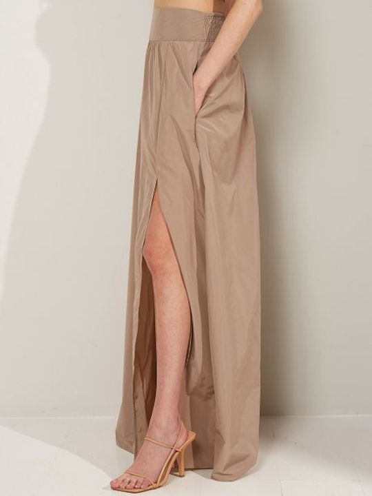 146-513002 High Waist Women's Skirt Beige