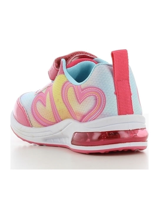 Minnie Mouse Παιδικά Sneakers Ανατομικά με Σκρατς & Φωτάκια Φούξια