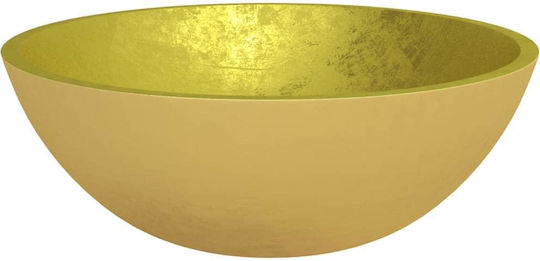 vidaXL Надеждна мивка Стъкло 50x37x14см Златист