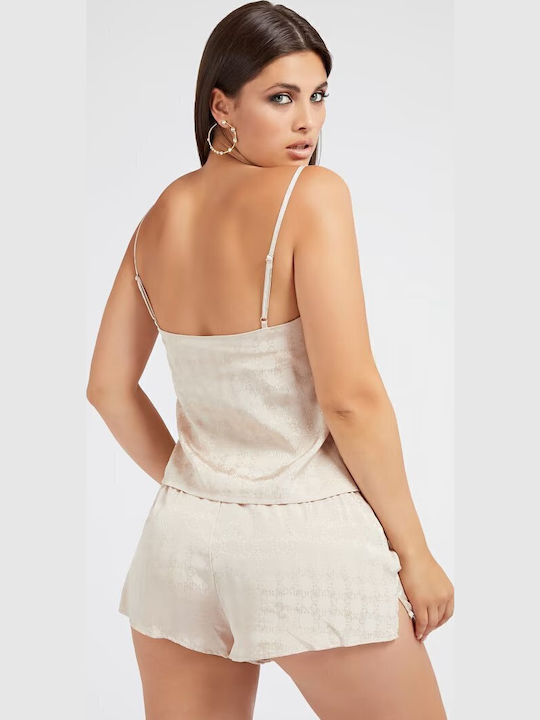 Guess Καλοκαιρινό Babydoll Μπεζ Doris