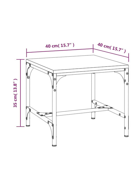 Round Metal Side Table Black 2 Pieces M40xL40xH35cm