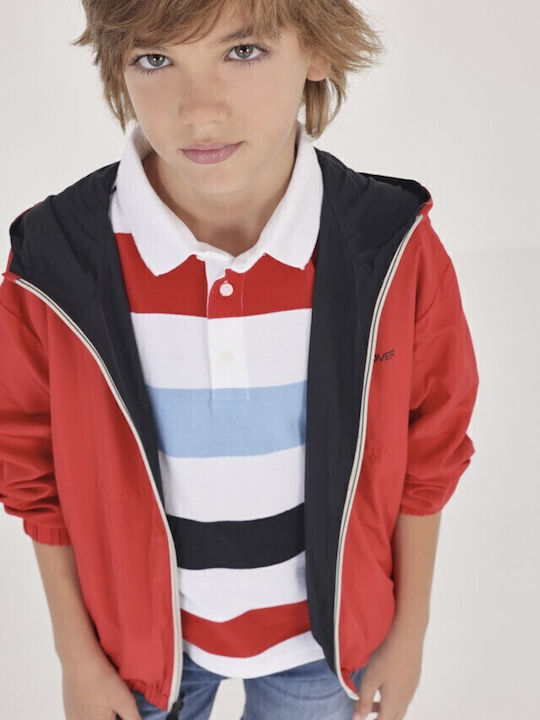 Kids' Casual Jacket Short Double Sided with Hood Red
