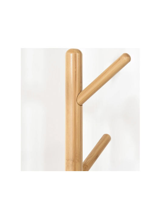 HomCom Wooden Coat Rack Brown with Table Bamboo 39.5x39.5x171cm