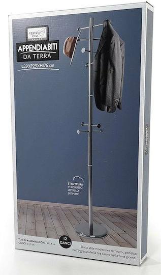 General Trade Metallic Coat Rack Grey Satin 29x29x176cm