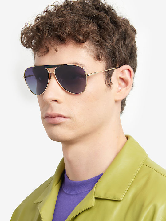 Polaroid Unisex Sunglasses with Silver Metal Frame and Gray Polarized Lens