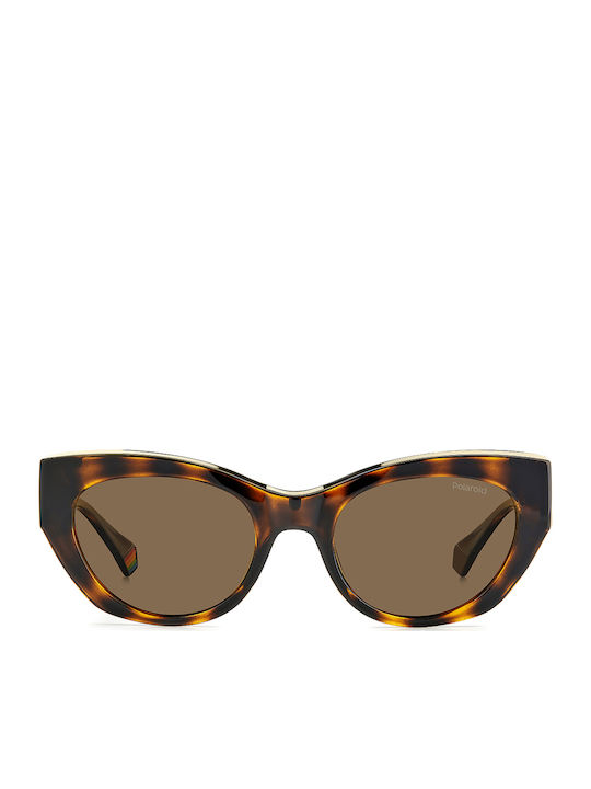 Polaroid Women's Sunglasses with Brown Tartaruga Plastic Frame and Brown Polarized Lens PLD6199/S/X 086SP