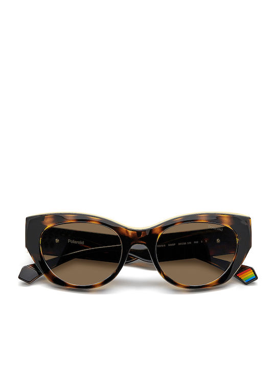 Polaroid Women's Sunglasses with Brown Tartaruga Plastic Frame and Brown Polarized Lens PLD6199/S/X 086SP
