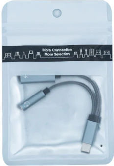 Конвертор USB-C Мъжки в 3.5мм / USB-C Женски Сребрист 1 Брой Duni/F10152K