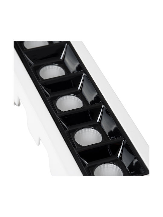 GloboStar Luminar Superior Rechteckig Metallisch Einbau Spot mit integriertem LED und Natürliches Weißes Licht Weiß 14.8x4.3cm. 1Stück