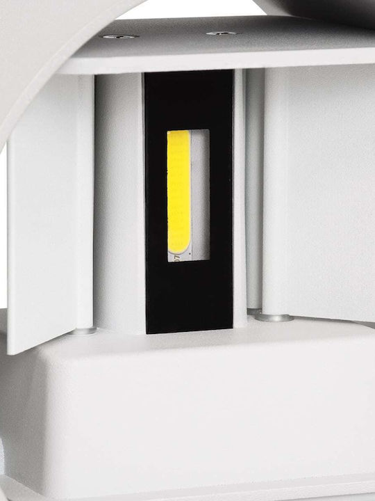GloboStar Axis-R Wall-Mounted Outdoor Lighting Ceiling Lamp IP65 10W with Cool White Light Double Beam 10x10x10cm