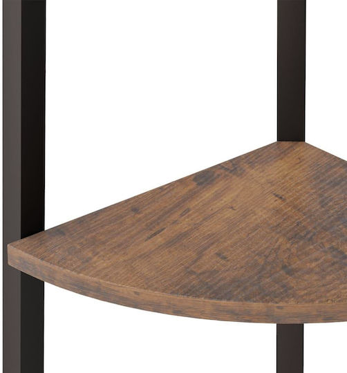 Corner Bookcase Dark Brown / Black 45.5x31.5x120cm