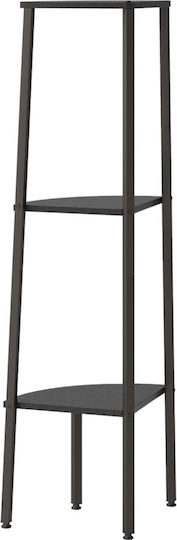 Eckbibliothek Schwarz 45.5x31.5x120cm