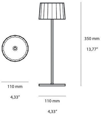 Logica Logica Twiggy Metall Tischlampe LED mit Beige Schirm und Basis 18Stück