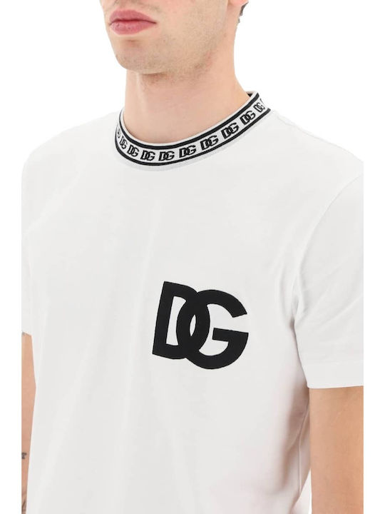 Dolce & Gabbana Ανδρικό T-shirt Λευκό με Λογότυπο