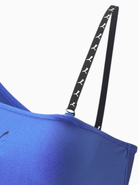 Dare To Women's Crop Top with One Shoulder Blue