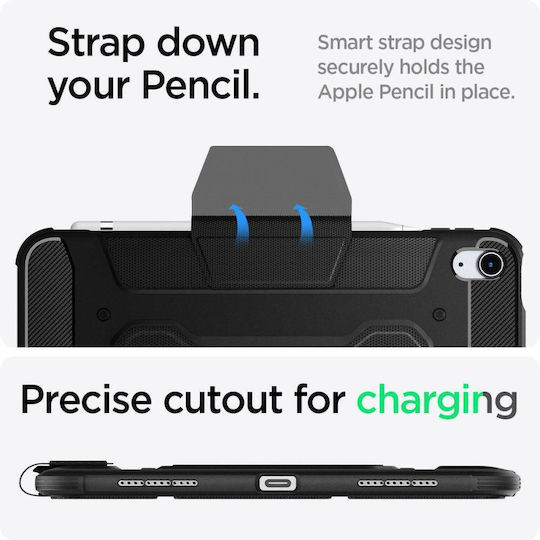 Spigen Rugged Armor Pro Flip Cover Ανθεκτική Μαύρη (iPad 2022 10.9'')