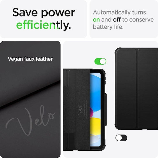 Spigen Rugged Armor Pro Flip Cover Ανθεκτική Μαύρη (iPad 2022 10.9'')