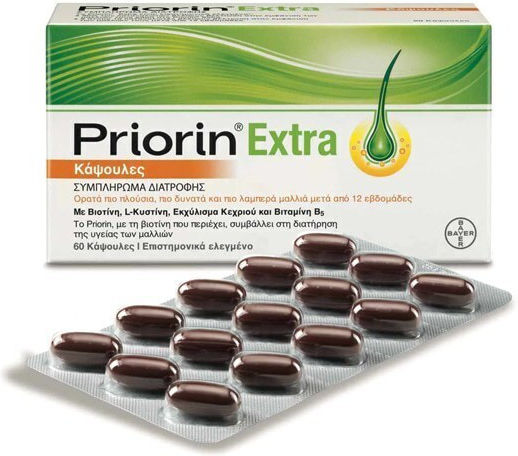 Priorin Extra Συμπλήρωμα για Υγιή Μαλλιά, Δέρμα & Νύχια 200ml 60 κάψουλες