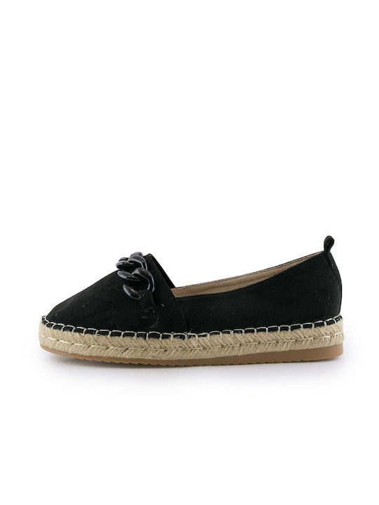 Love4shoes Damen Espadrilles in Schwarz Farbe