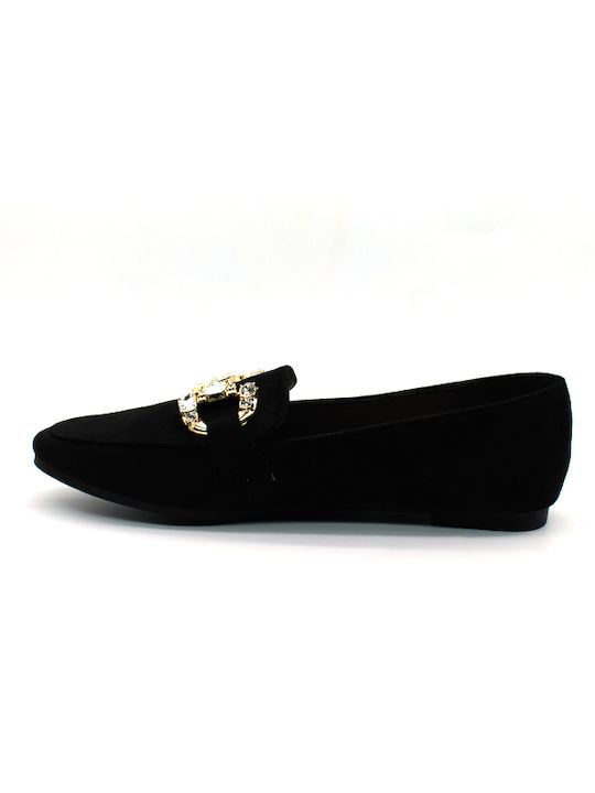 Women's Moccasins Flats With Thorns K Strass Black