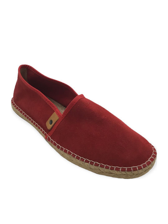 Flamenco Leder Herren Espadrilles in Rot Farbe
