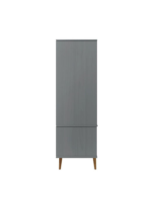 Δίφυλλη Ντουλάπα Γκρι 90x55x175cm