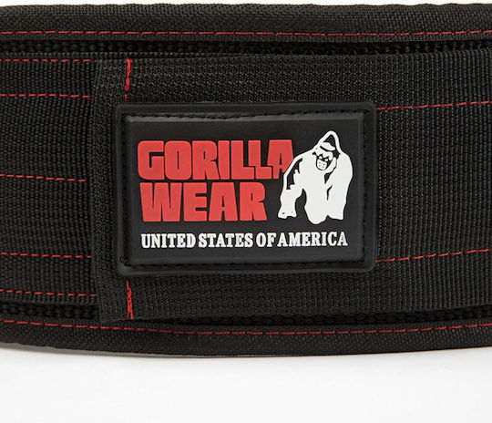 Gorilla Wear Weightlifting Belt Black/Red Stitched 4"