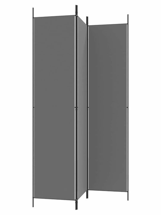 vidaXL Dekorativer Raumteiler Stoff mit 3 Paneelen Charcoal 150x220cm