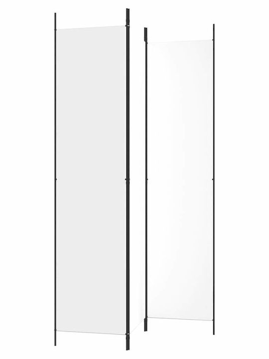 vidaXL Декоративен Параван Текстилен с 3 Панела White 150x220см