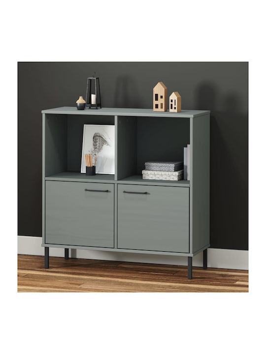 Cabinet Storage Solid Wood Grey L90xW35xH90.5cm