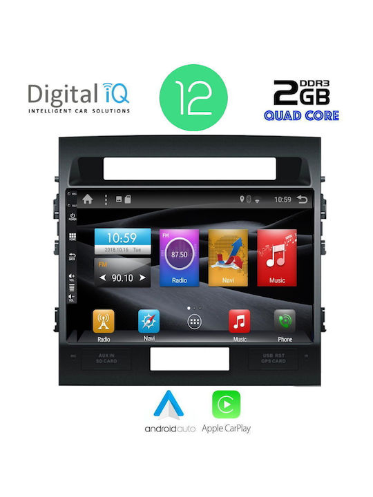 Digital IQ Car Audio System for Toyota Land Cruiser 2008-2015 (Bluetooth/USB/AUX/WiFi/GPS/Apple-Carplay/CD) with Touch Screen 10.1"