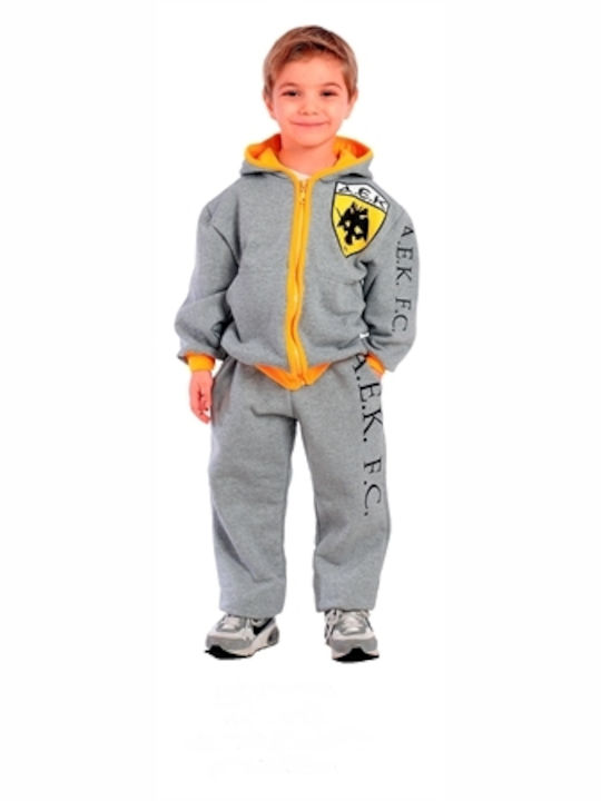 ΑΕΚ Kids Sweatpants Set Gray 2pcs