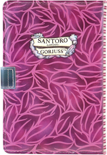 Santoro Dancing On Air Carnet Spiral 96 Foi Cu dungi cu Suport pentru Stilou Roz