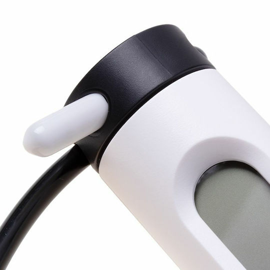 White Jump Rope with Meter and Adjustable Length