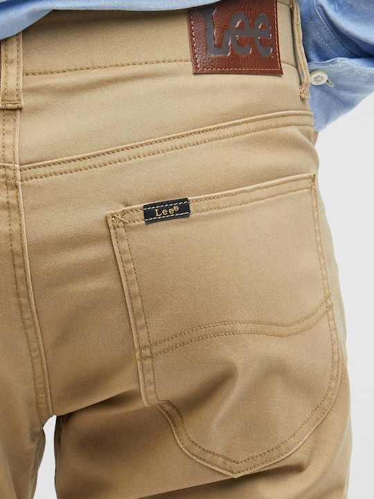 Elbus Men's Jeans Pants Elastic with Slim Fit Beige