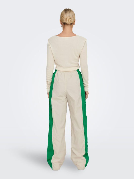 Only Women's Sweatpants Beige/Green