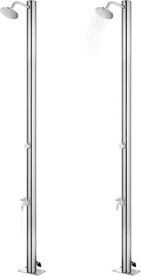 vidaXL Pool Shower with Length 62cm Silver