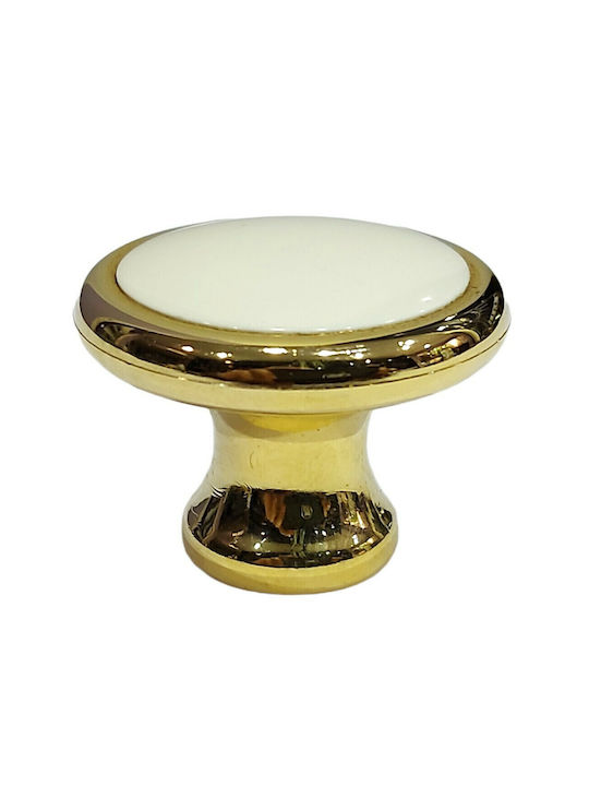 Knob Furniture made of Plastic in Gold Color 33mm (Center Distance 25mm) 0741-ORO1 1pcs