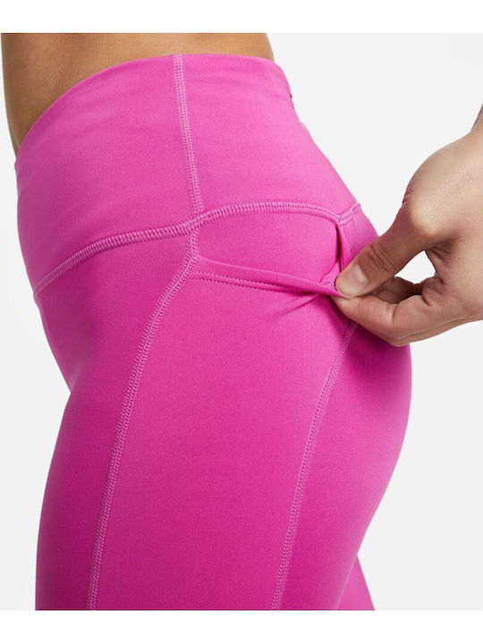 Dri-Fit Running Γυναικείο Cropped Κολάν Ψηλόμεσο Active Fuchsia