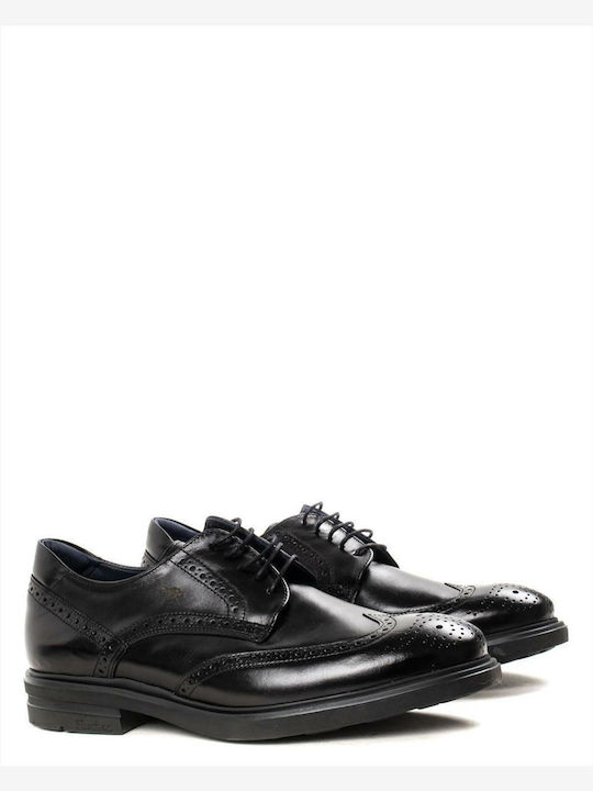 Fluchos Sierra Leder Herren Oxfords Schwarz