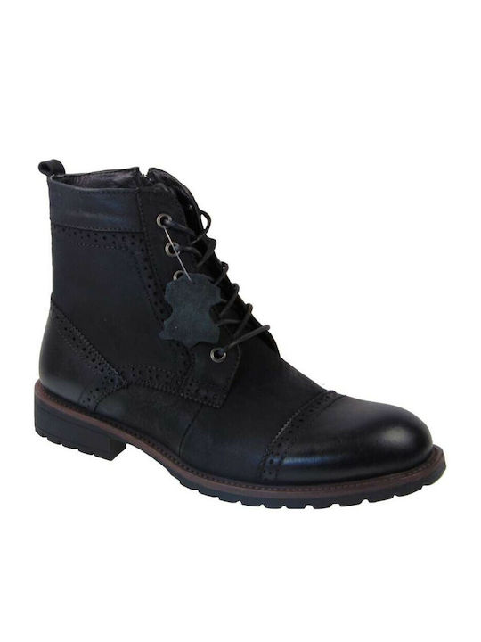 TsimpolisShoes Men's Leather Boots Black