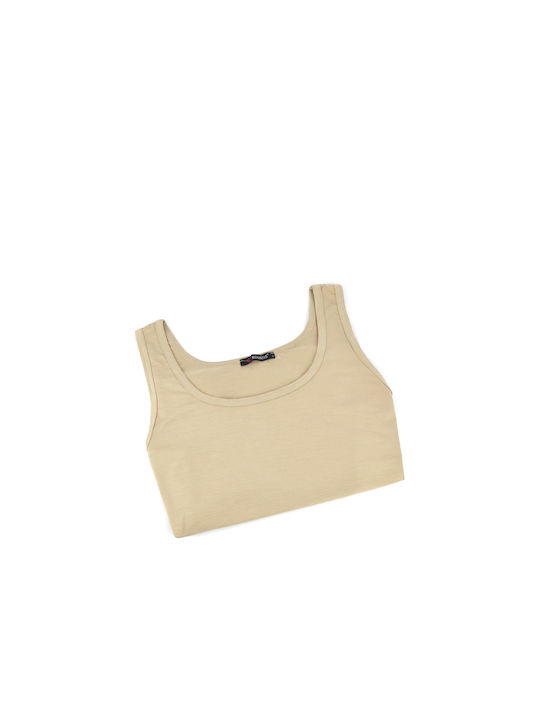 Kouros Men's Sleeveless Undershirt Beige