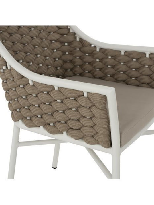 Кресло За Градински Столове Алуминиев Chair Бяла 56x58x76см