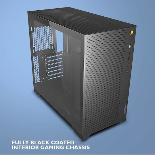 Armaggeddon Tessaraxx Core 13 Air Gaming Full Tower Κουτί Υπολογιστή με Πλαϊνό Παράθυρο και RGB Φωτισμό Μαύρο