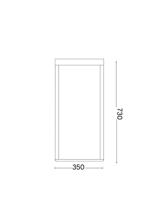 Ideal Lux Ipotesi LED Φωτιστικό Δαπέδου Υ73xΜ35εκ. με Θερμό Λευκό Φως 1800lm Μαύρο
