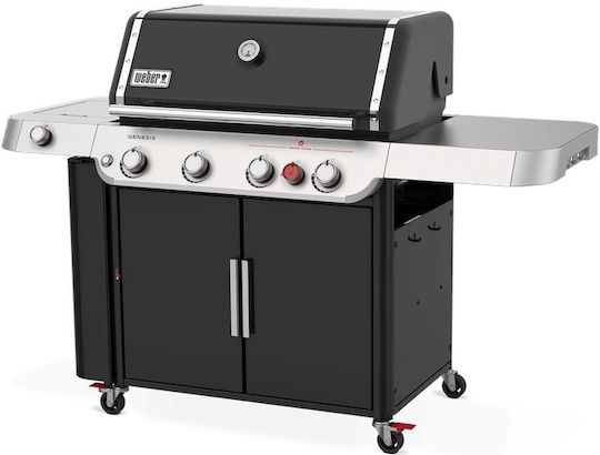 Weber Genesis E-435 Gasgrill Gusseisen Rost 86cmx48cmcm mit 4 cm 14.1kW und Seitenbrenner