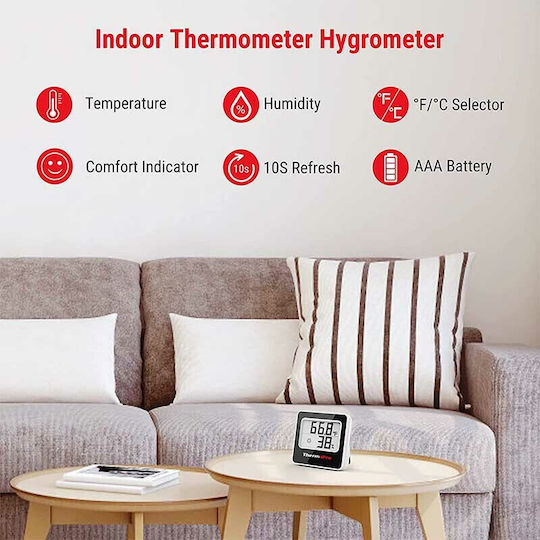 Thermo Pro Θερμόμετρo & Υγρασιόμετρo Επιτοίχιο / Επιτραπέζιο για Χρήση σε Εσωτερικό Χώρο LCD
