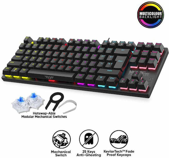 MKA-2C Neo Gaming Mechanical Keyboard Tenkeyless with Custom Red switches and RGB lighting (English US)